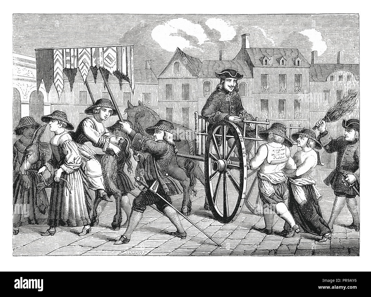 18ème siècle illustration de flagellation, estampes et dessins de la Bibliothèque royale. Dessins originaux publiés dans le magasin Pittoresque par M. A. Lac Banque D'Images