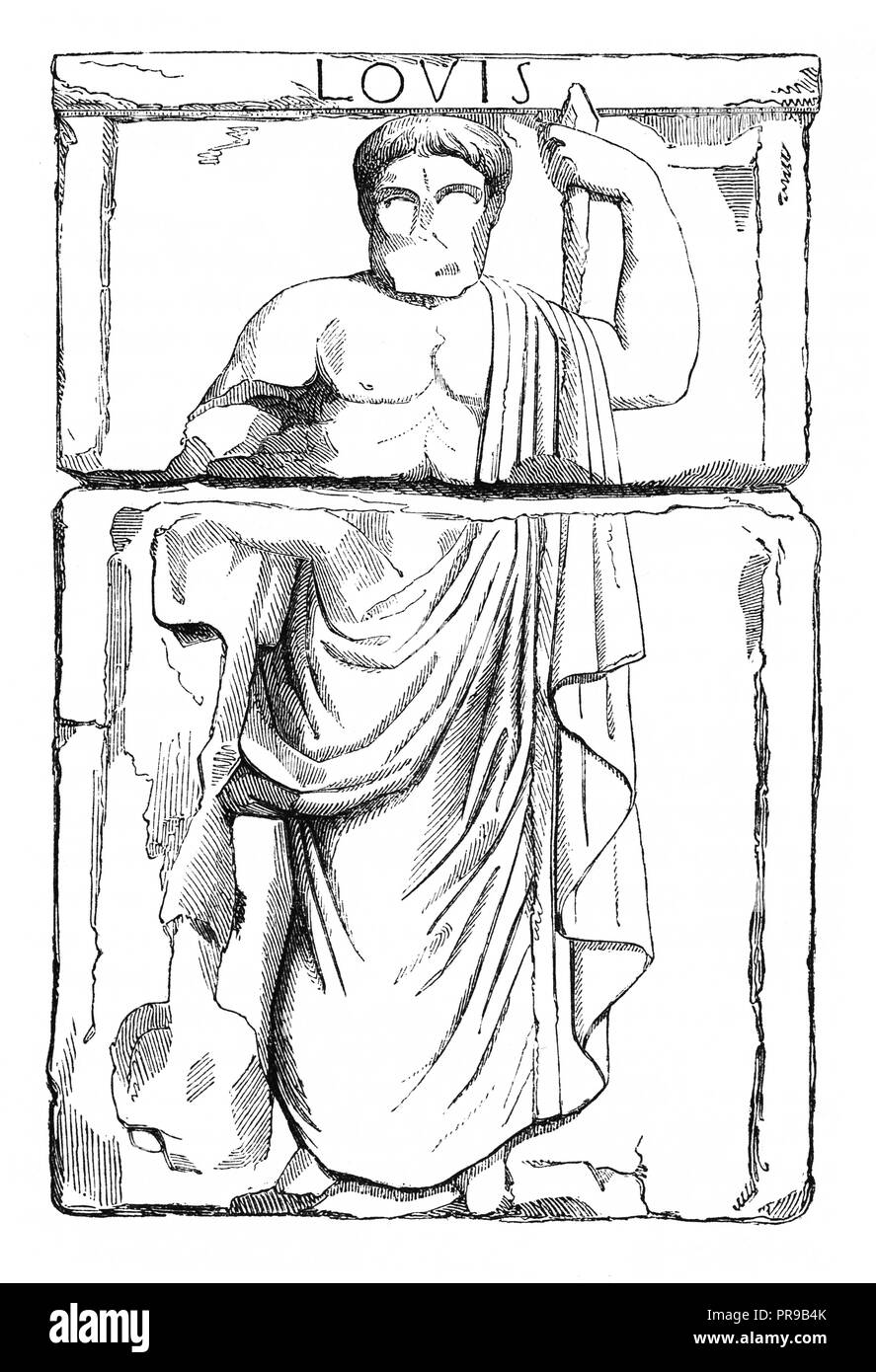 19ème siècle illustration de Jupiter. Jupiter ou Jove est le roi des dieux et le dieu du ciel et le tonnerre dans l'ancienne religion romaine et le mythe. D Banque D'Images