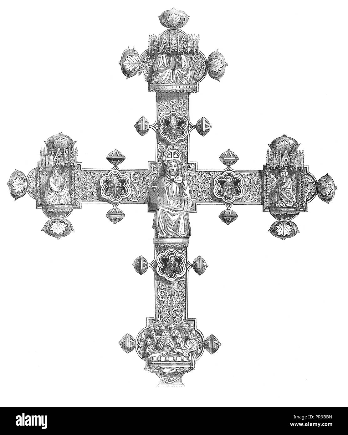 19ème siècle illustration de la croix d'une église à Lanciano. Dessins originaux publiés dans le magasin Pittoresque par M. A. Lachevardiere, Paris, 18 Banque D'Images
