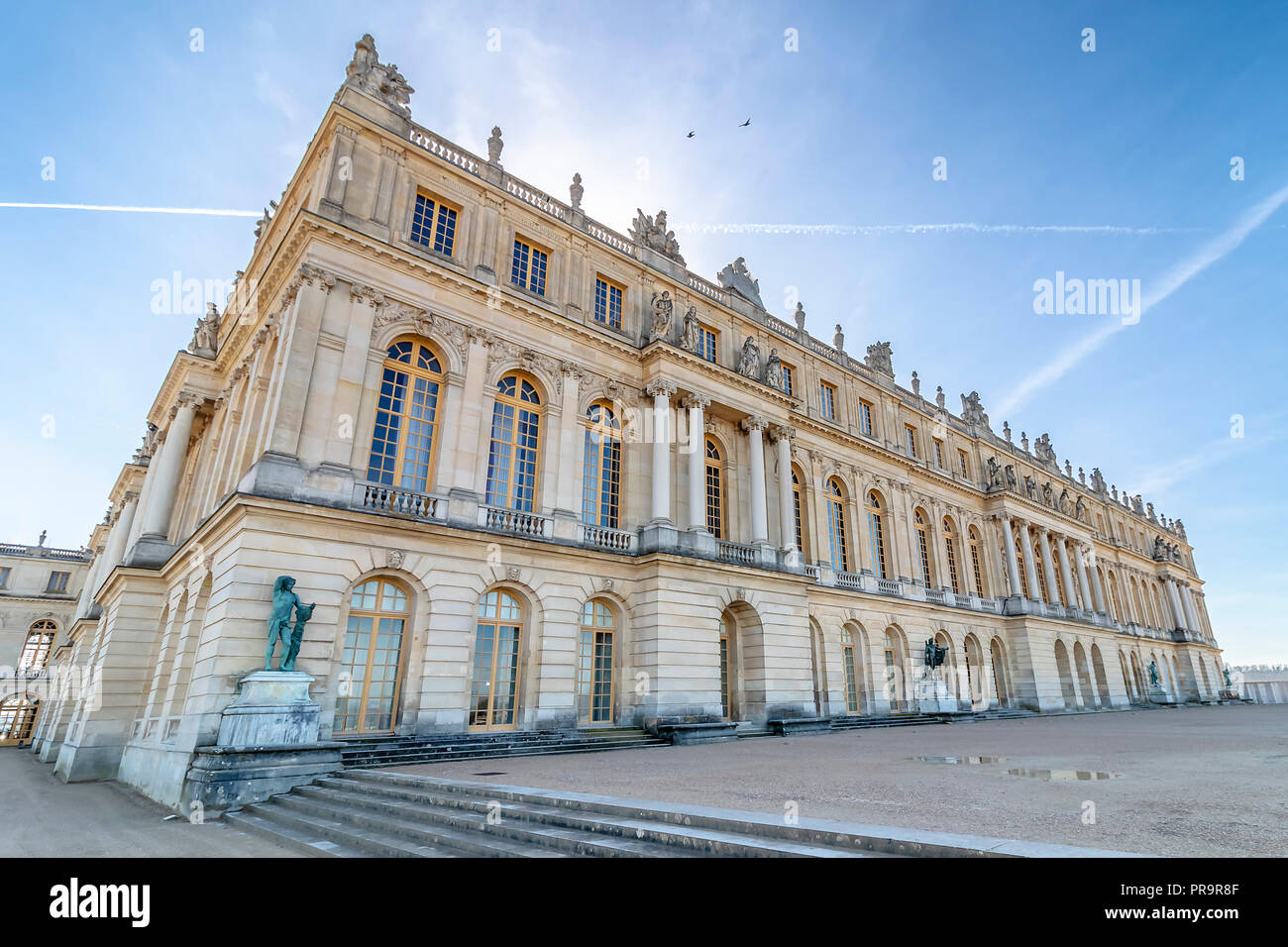 La façade extérieure du Palais de Versailles Banque D'Images