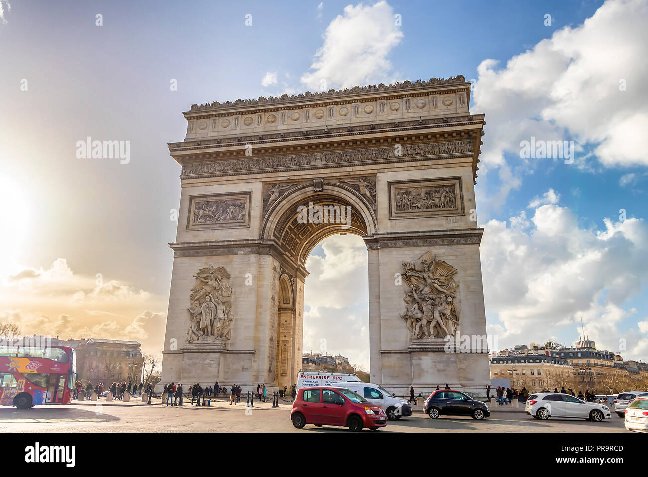Paris France 14 Mars 2018 Voir Larc De Triomphe Avec