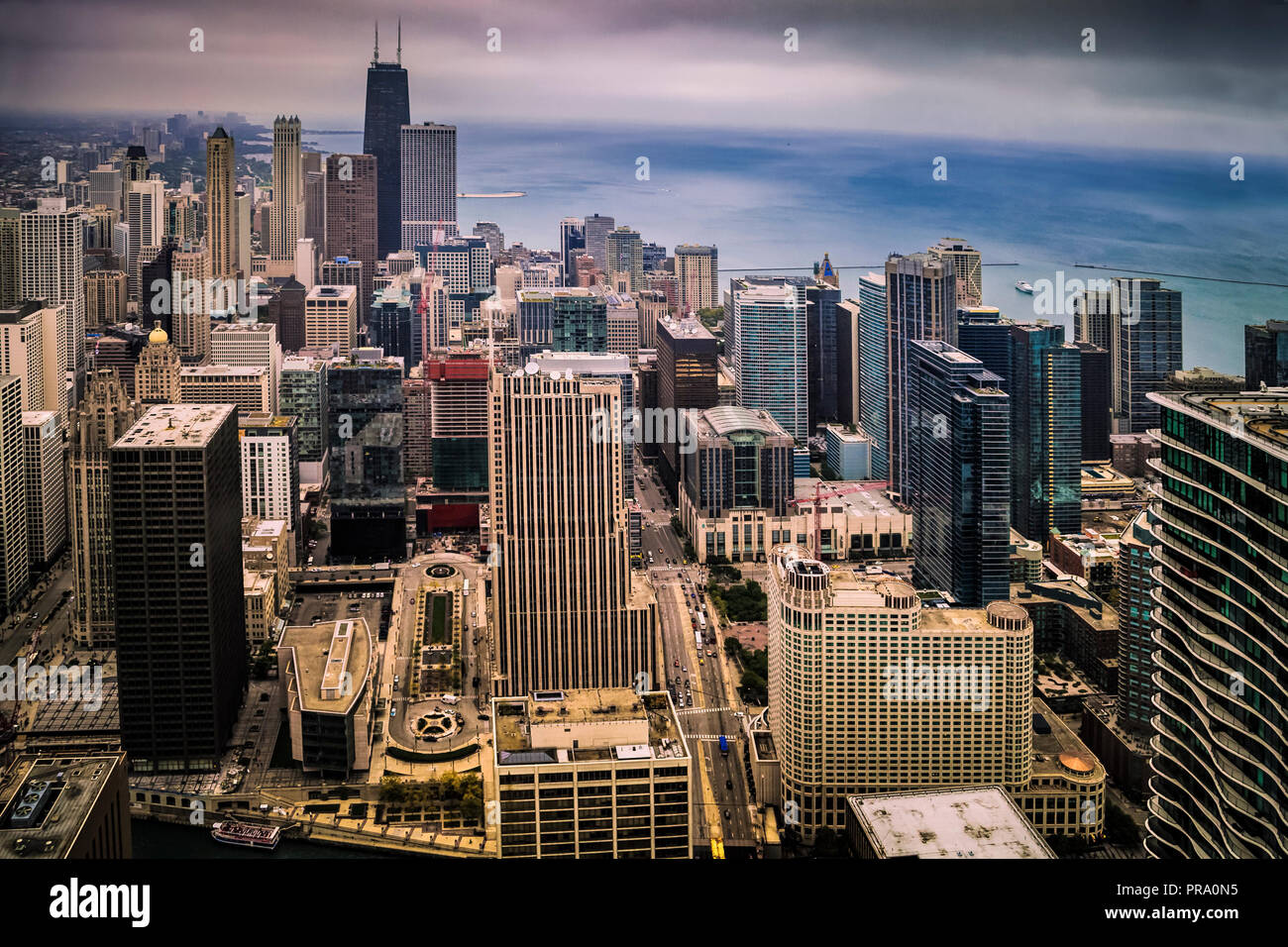 Face à Chicago à partir de au sommet de l'Aon Center Banque D'Images