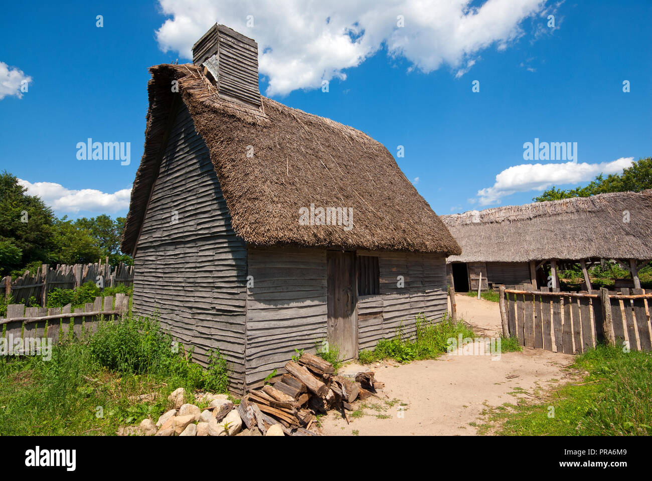 Plimoth Plantation (reconstitution d'xviie siècle english village), Plymouth, comté de Plymouth, Massachusetts, USA Banque D'Images