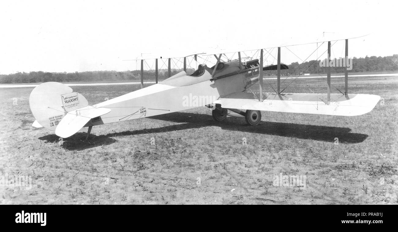 1918-1922 VE-7 la formation des diplômés d'un biplan, fabriqué par Lewis & Vought Corp., Long Island City. Équipé de 150 H.P. Moteur Hispano-Suiza Banque D'Images