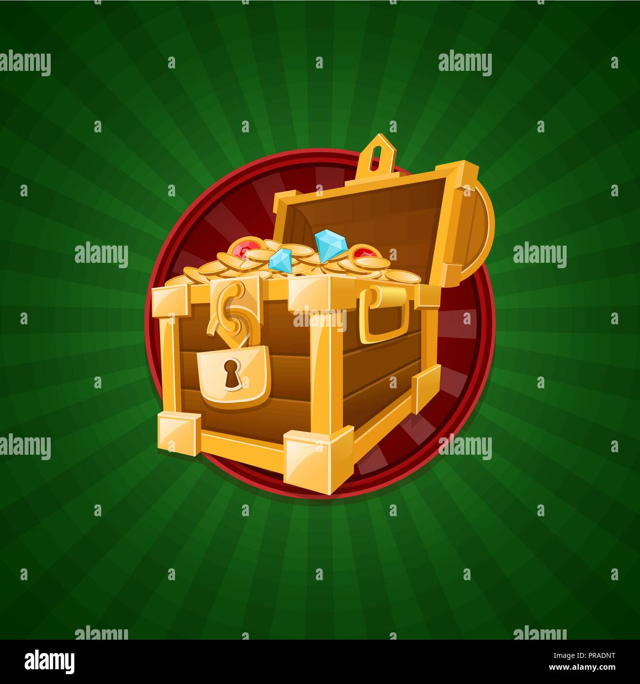Concept de trésor. Vector illustration de coffre de trésor Illustration de Vecteur