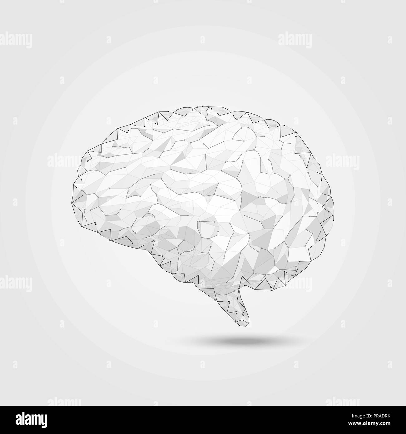 AI concept cerveau cerveau polygonal avec vector illustration Illustration de Vecteur