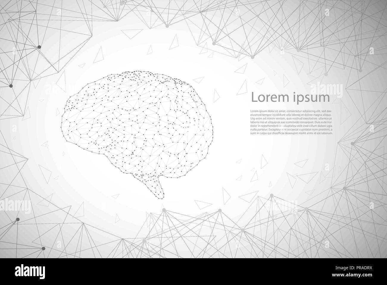 AI concept cerveau cerveau polygonal avec vector illustration Illustration de Vecteur