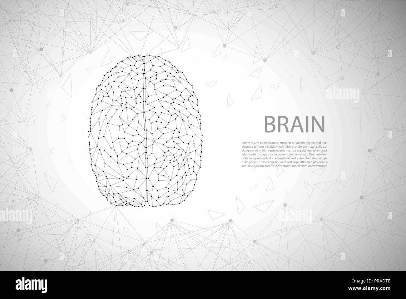AI concept cerveau cerveau polygonal avec vector illustration Illustration de Vecteur