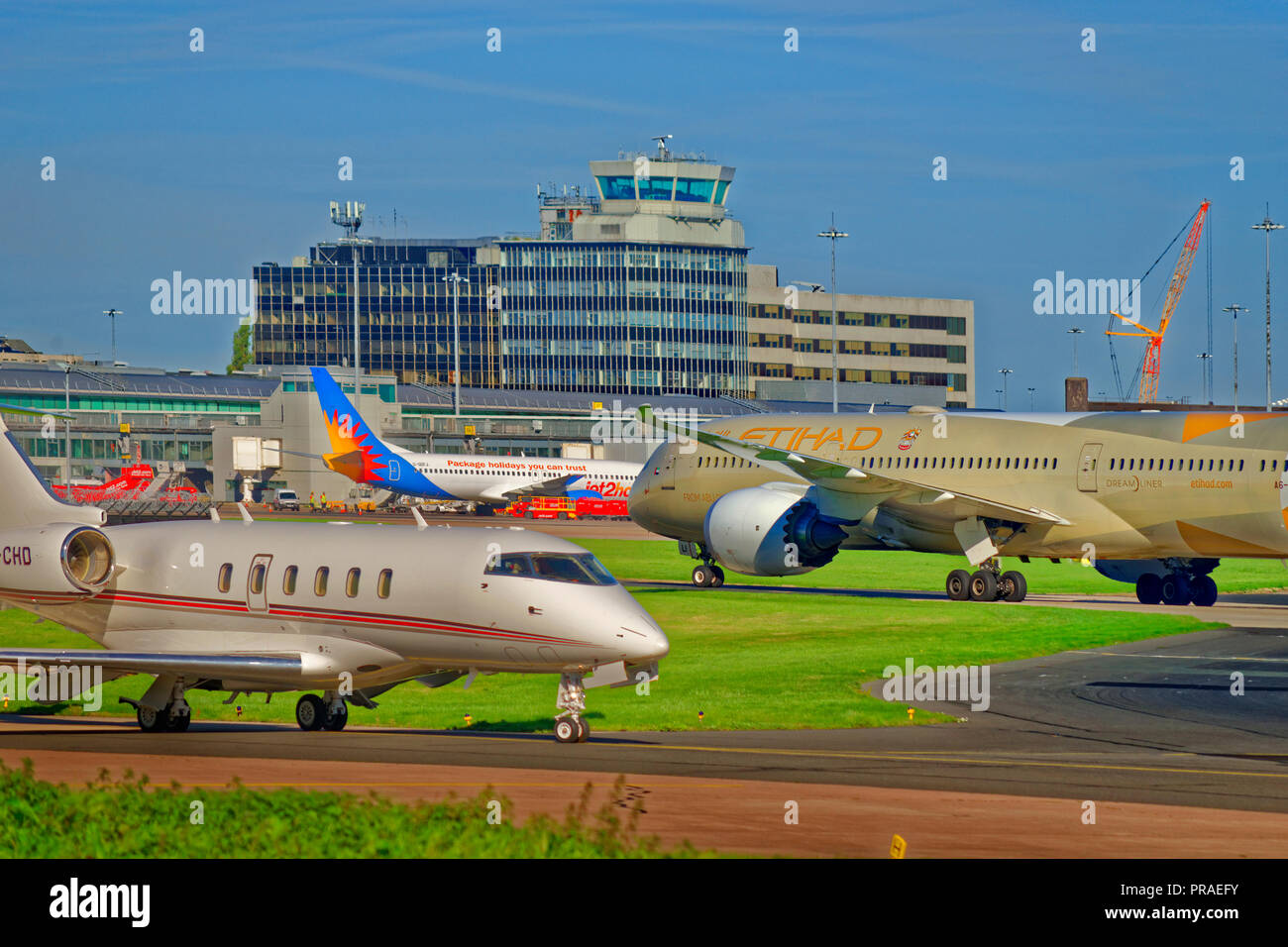 L'aéroport de Manchester, Ringway, Greater Manchester, Angleterre. UK. Banque D'Images