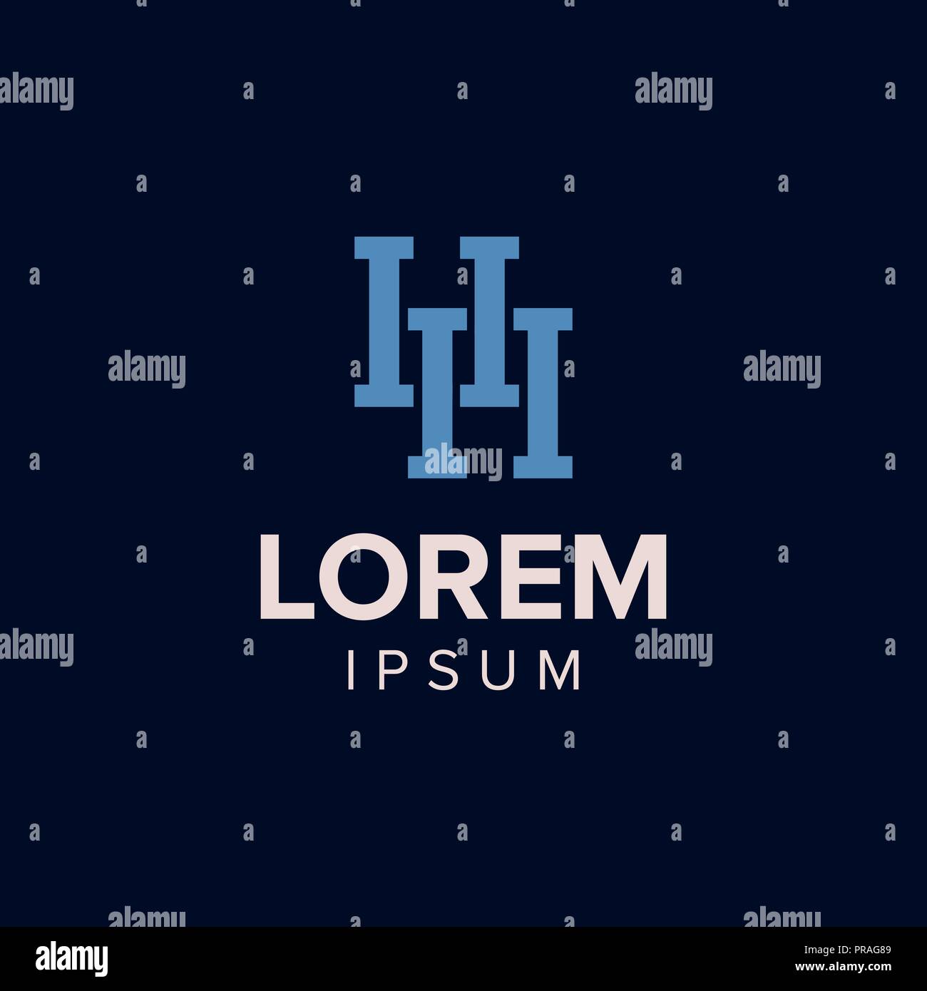 Lettre H concept Logo design. couleur bleu. vectror illustration. Illustration de Vecteur