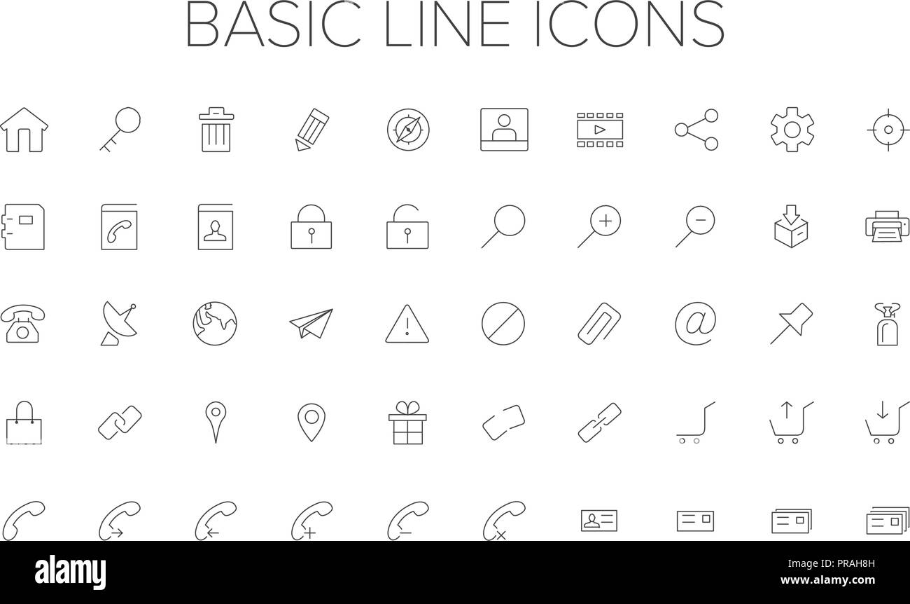 Ligne de base Icon Set Illustration de Vecteur