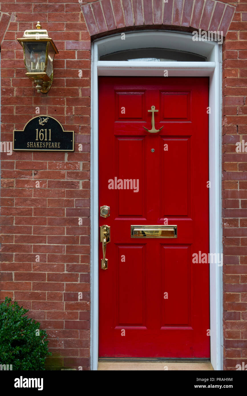 USA Maryland Baltimore Fells Point coloré MD porte avant pour un vieux jumelées Banque D'Images