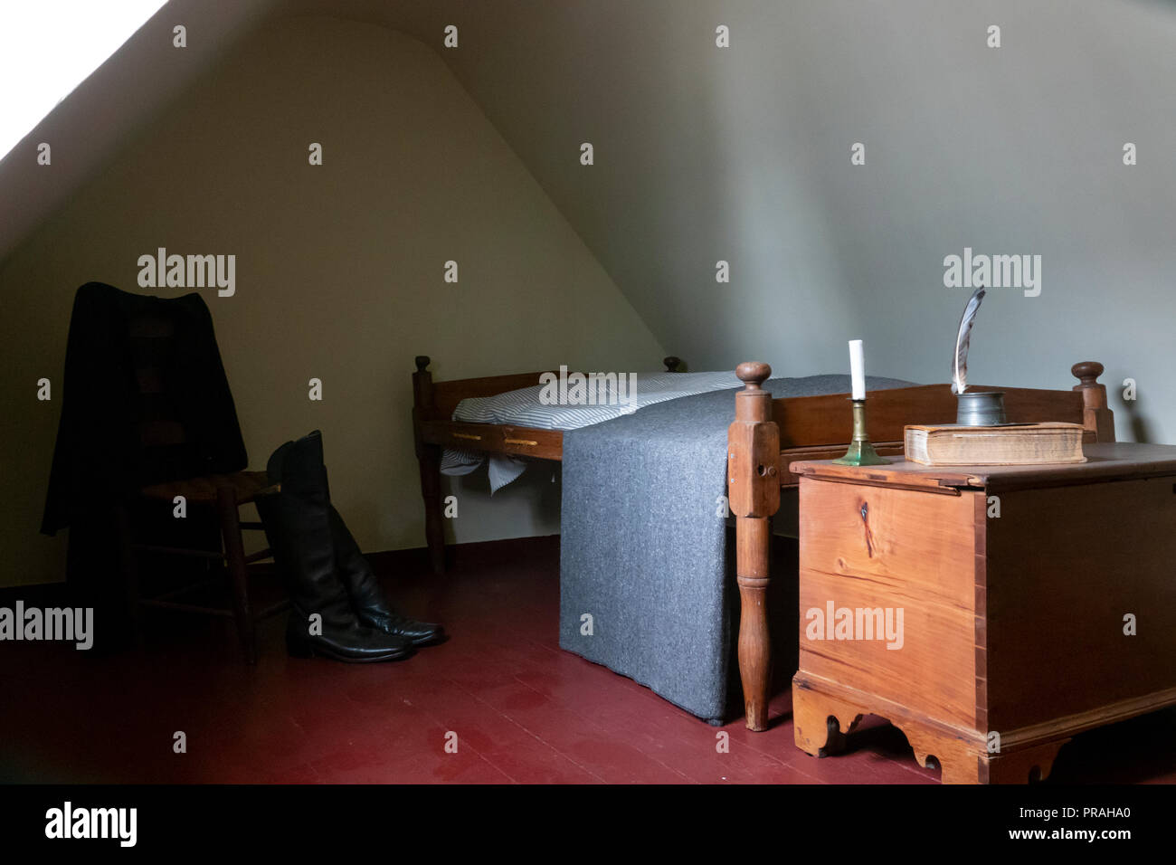 USA Maryland Baltimore l'Edgar Allen Poe House and Museum La chambre mansardée de Poe Banque D'Images