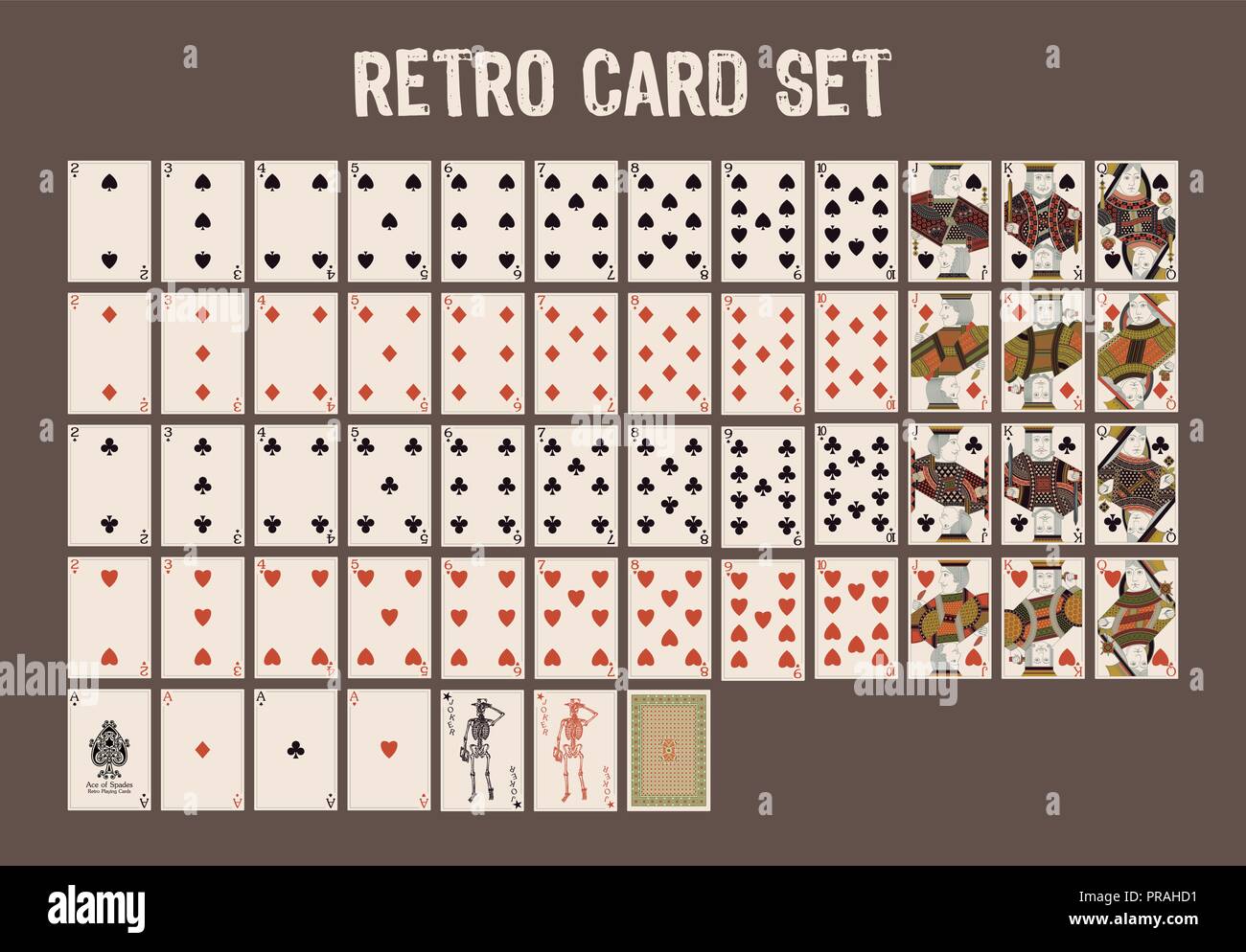 Jeu de carte rétro Illustration de Vecteur