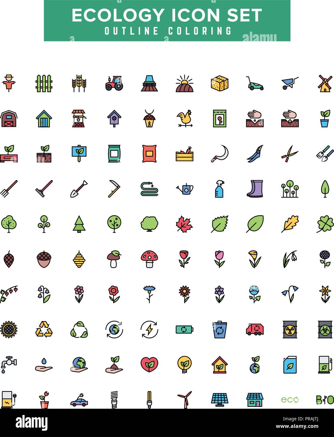 Aperçu de l'écologie icon set de coloriage Illustration de Vecteur Aperçu de l'écologie icon set de coloriage Illustration de Vecteur