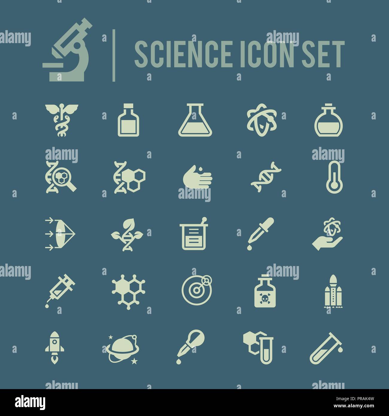 La science Icon Set Illustration de Vecteur