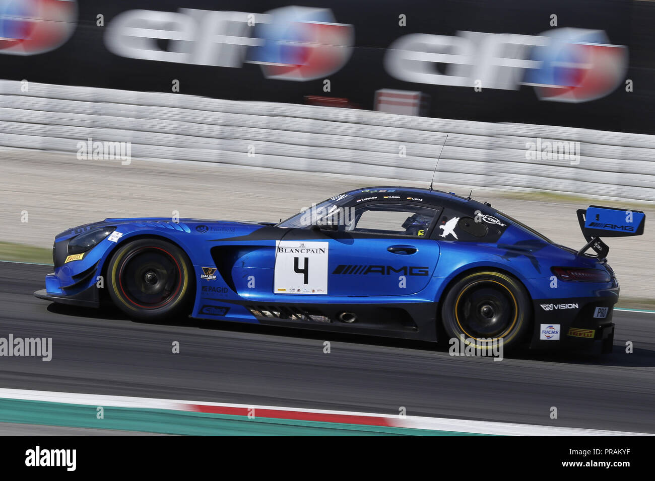 Barcelone, Espagne. Le 30 septembre 2018. Blancpain Endurance Series GT ; 04, Maro Engel (deu), Falcon Noir Mercedes-AMG GT3, vu pendant la course. Crédit : Eric Alonso/SOPA Images/ZUMA/Alamy Fil Live News Banque D'Images