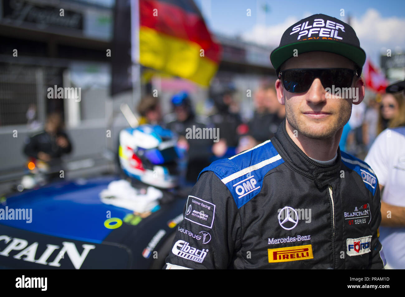 Barcelone, Espagne. Le 30 septembre 2018. Blancpain Endurance Series GT ; 04, Maro Engel, (deu), Falcon Noir Mercedes-AMG GT3 pendant la course. Crédit : Eric Alonso/SOPA Images/ZUMA/Alamy Fil Live News Banque D'Images