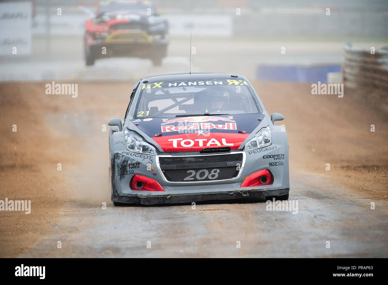 30 septembre 2018 : Timmy Hansen # 21 en action pendant les qualifications 4 lors du Rallycross Championship, le circuit des Amériques. Austin, Texas. Mario Cantu/CSM Banque D'Images