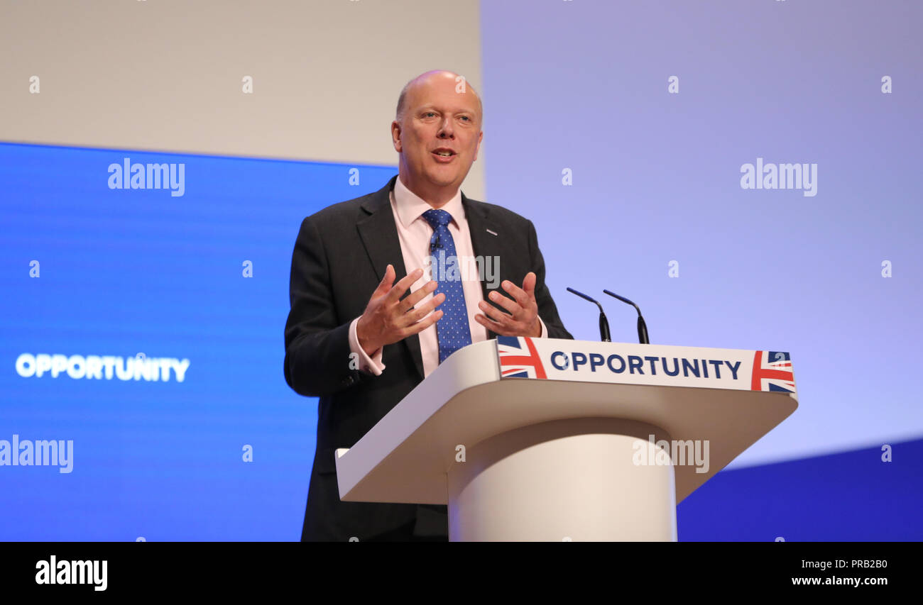 Chris Grayling député Secrétaire d'État aux Transports 2018 Banque D'Images