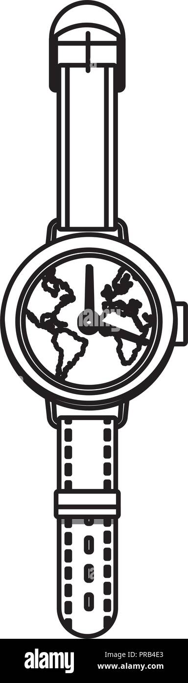 Concept de montre-bracelet du monde Illustration de Vecteur