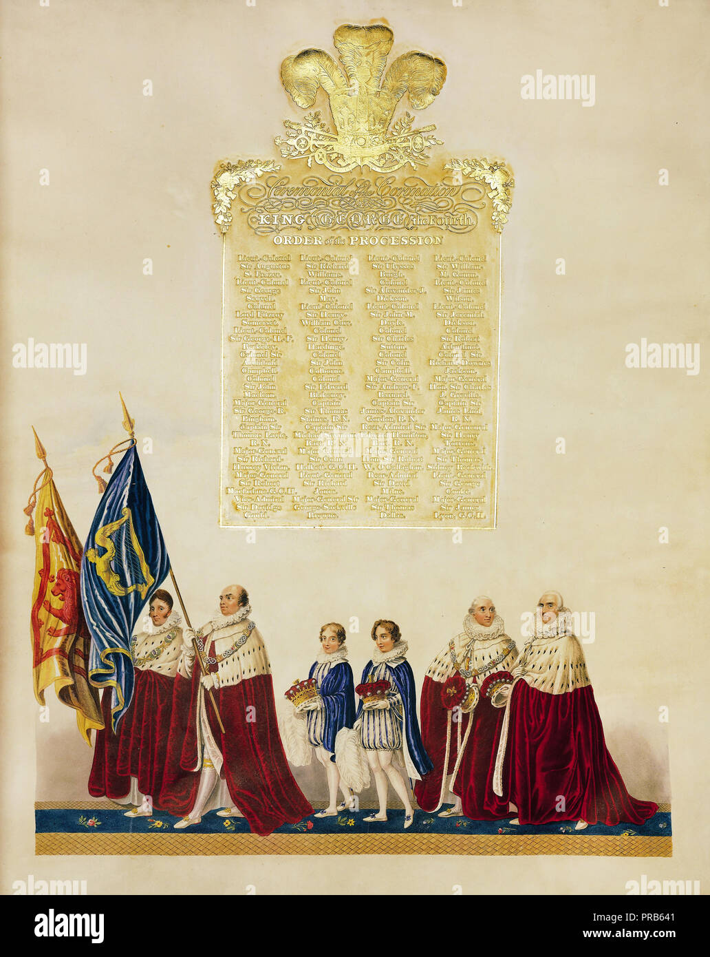 John Whittaker, cérémonial du couronnement du roi George IV 1823 Imprimé sur papier vélin, le Japon Collection Royale du Royaume-Uni. Banque D'Images