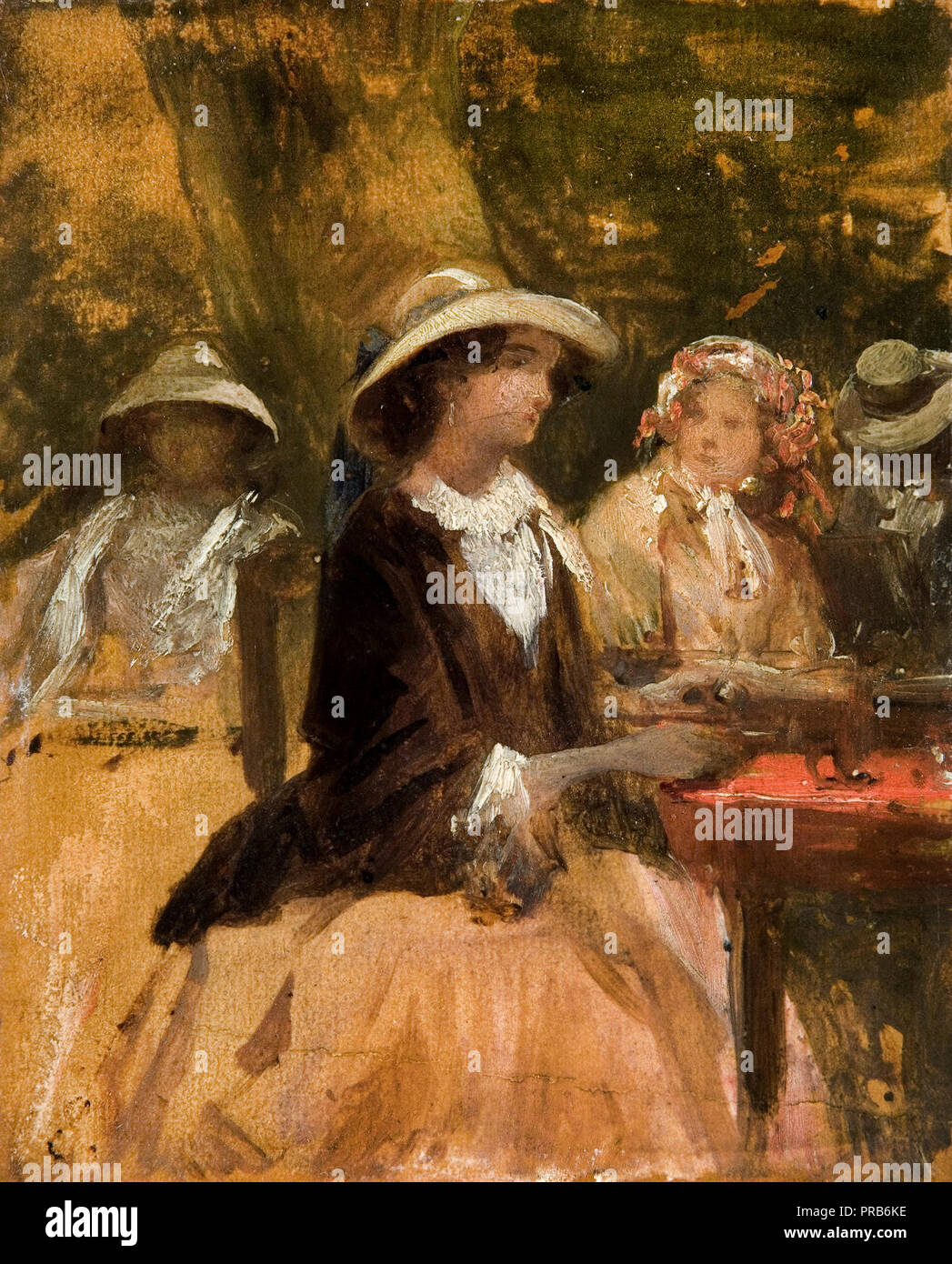 Josef Navratil, dans le restaurant du jardin, vers 1850 huile sur toile, Galerie Nationale à Prague, République tchèque. Banque D'Images