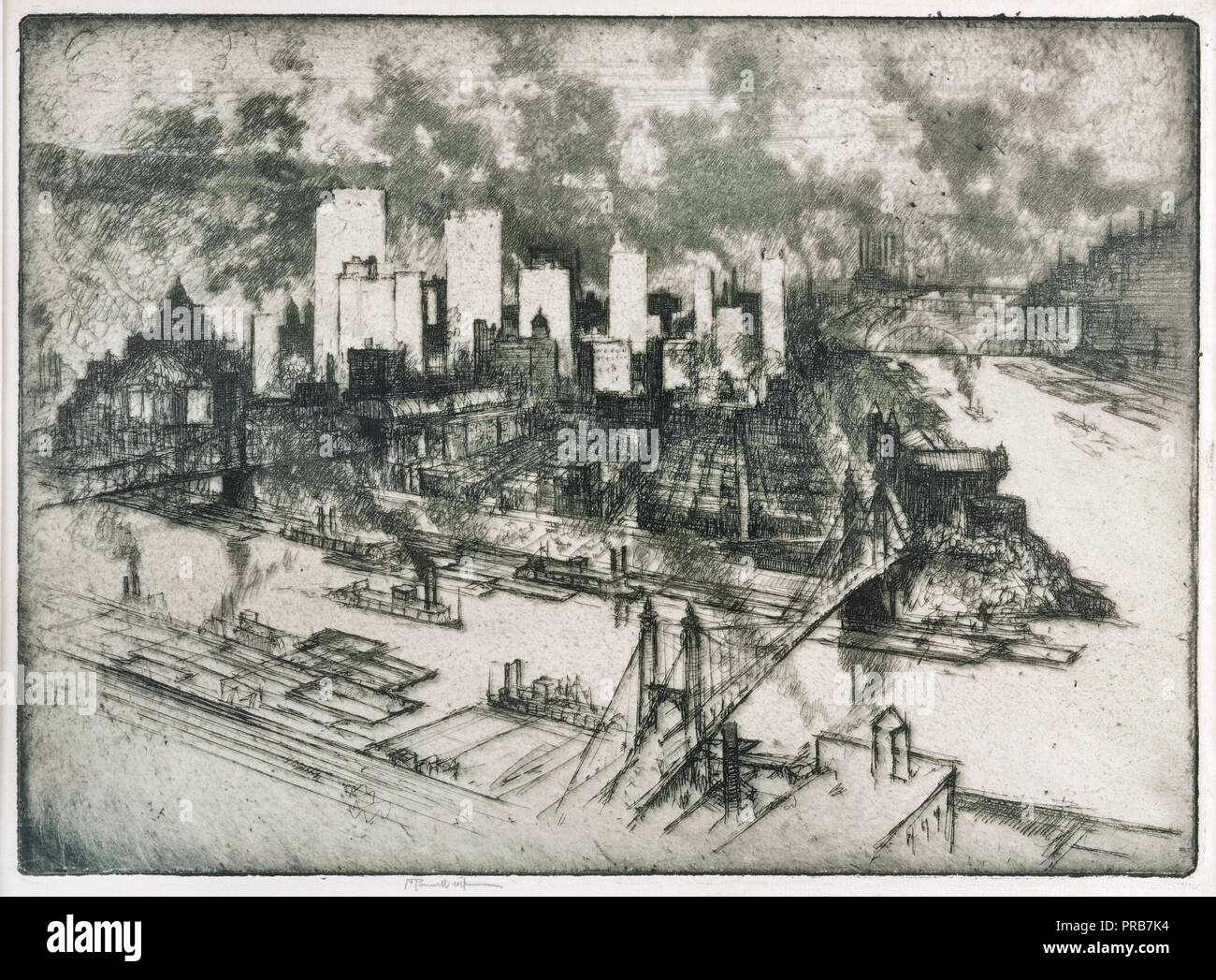 Joseph Pennell, New York, sans date, de gravure sur papier, Phillips Collection, Washington, D.C., USA. Banque D'Images