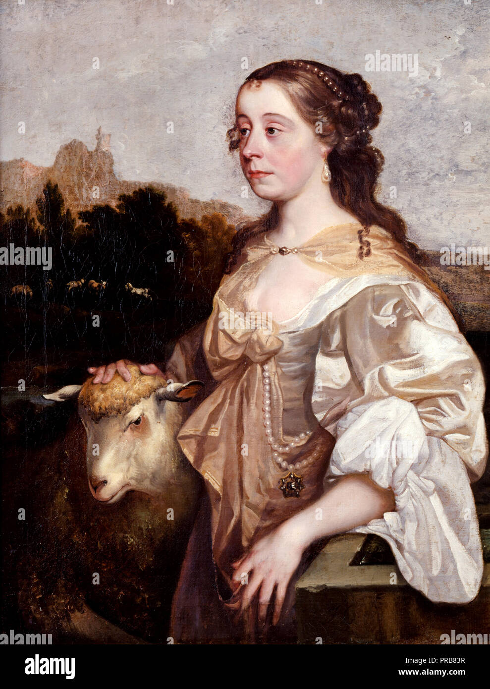 John Greenhill, une dame comme une bergère, vers 1665 huile sur toile, Dulwich Picture Gallery, Londres, Angleterre. Banque D'Images