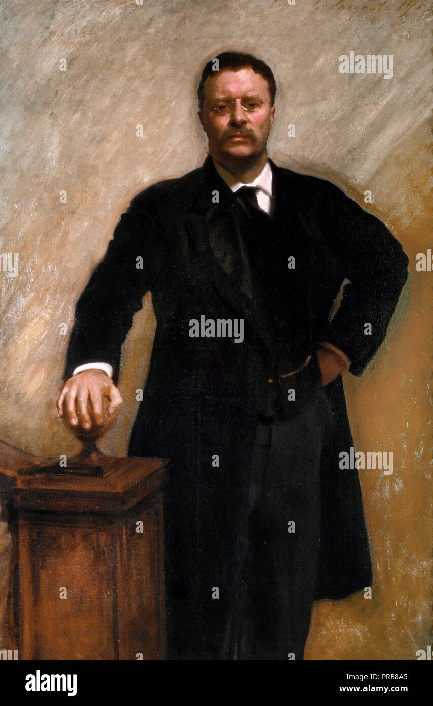 John Singer Sargent, Theodore Roosevelt 1903 Huile sur toile, la Maison Blanche, USA. Banque D'Images