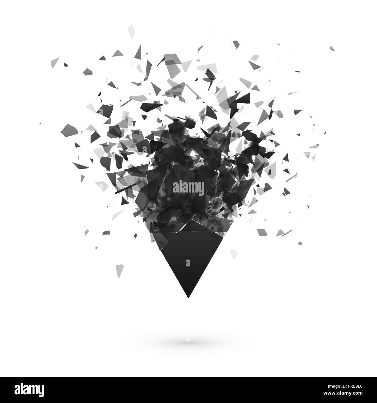 Effet d'explosion. Shatter the triangle. Abstract nuage de pièces après une explosion. Vector illustration isolé sur fond transparent Illustration de Vecteur