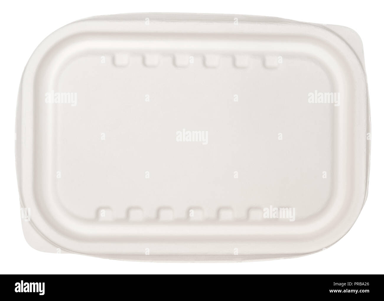 Fibre naturelle allant au conteneur isolé sur fond blanc, vue du dessus Banque D'Images