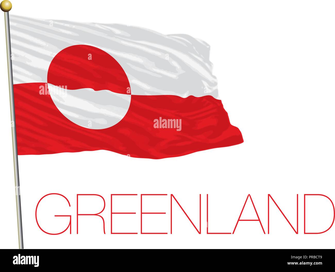 Drapeau du Groenland, vector illustration Illustration de Vecteur