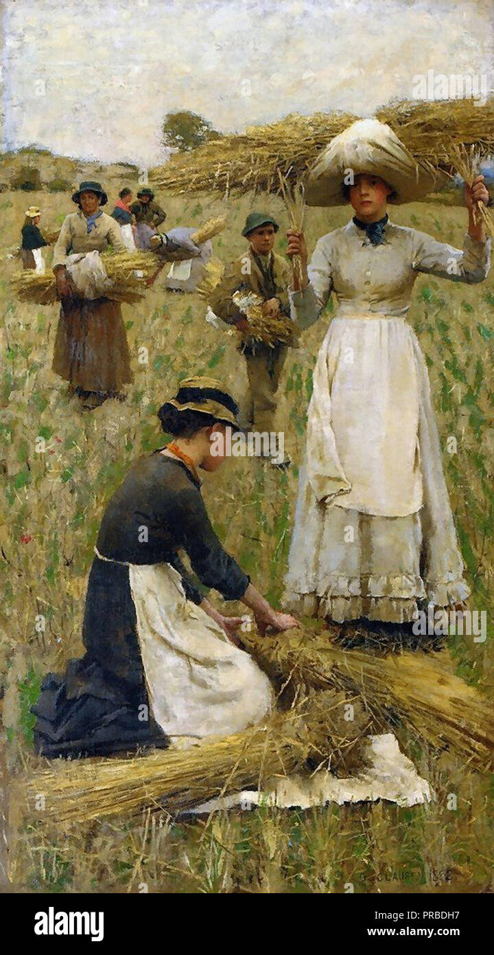 George Clausen - Glaneuses Banque D'Images