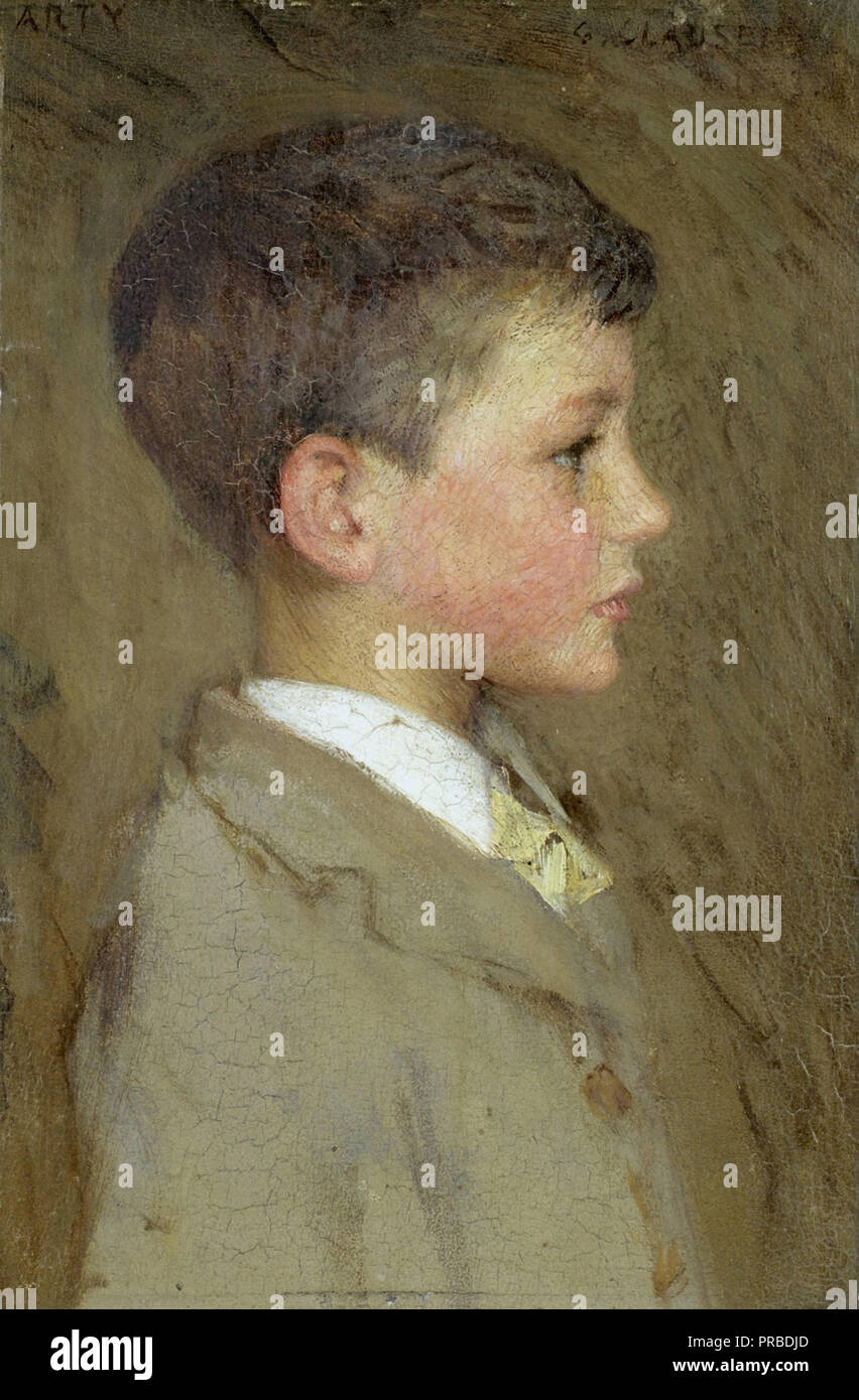 George Clausen - Portrait d'Arthur George Clausen le Fils de l'artiste, Banque D'Images