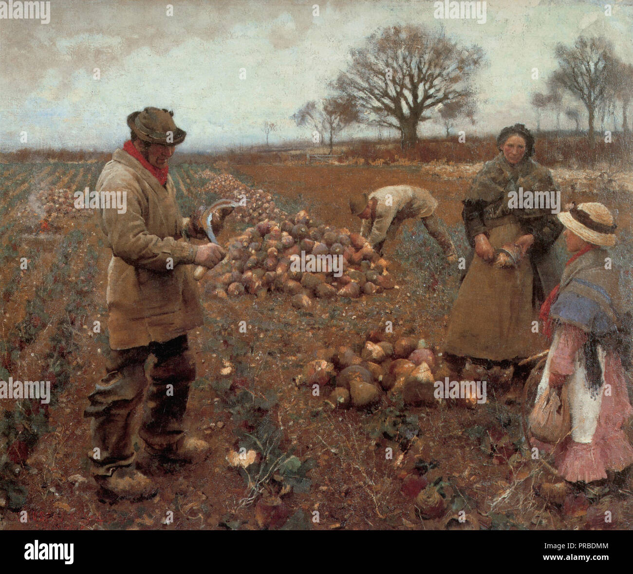 George Clausen - Travaux d'hiver Banque D'Images