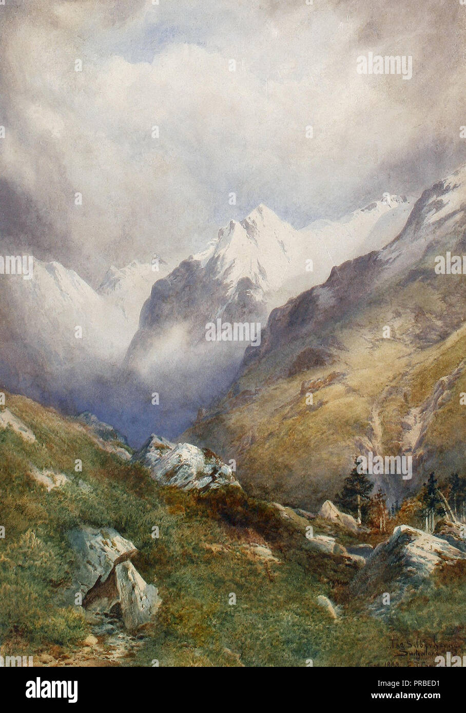 Edward Theodore Compton - le Silberhorn Suisse Banque D'Images