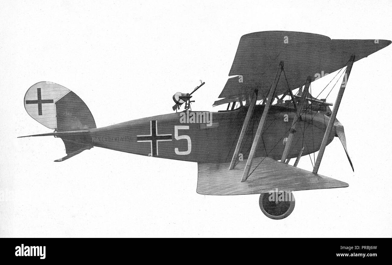 Types d'avions allemands. Halberstadt Reconnaissance. Vue de côté Banque D'Images