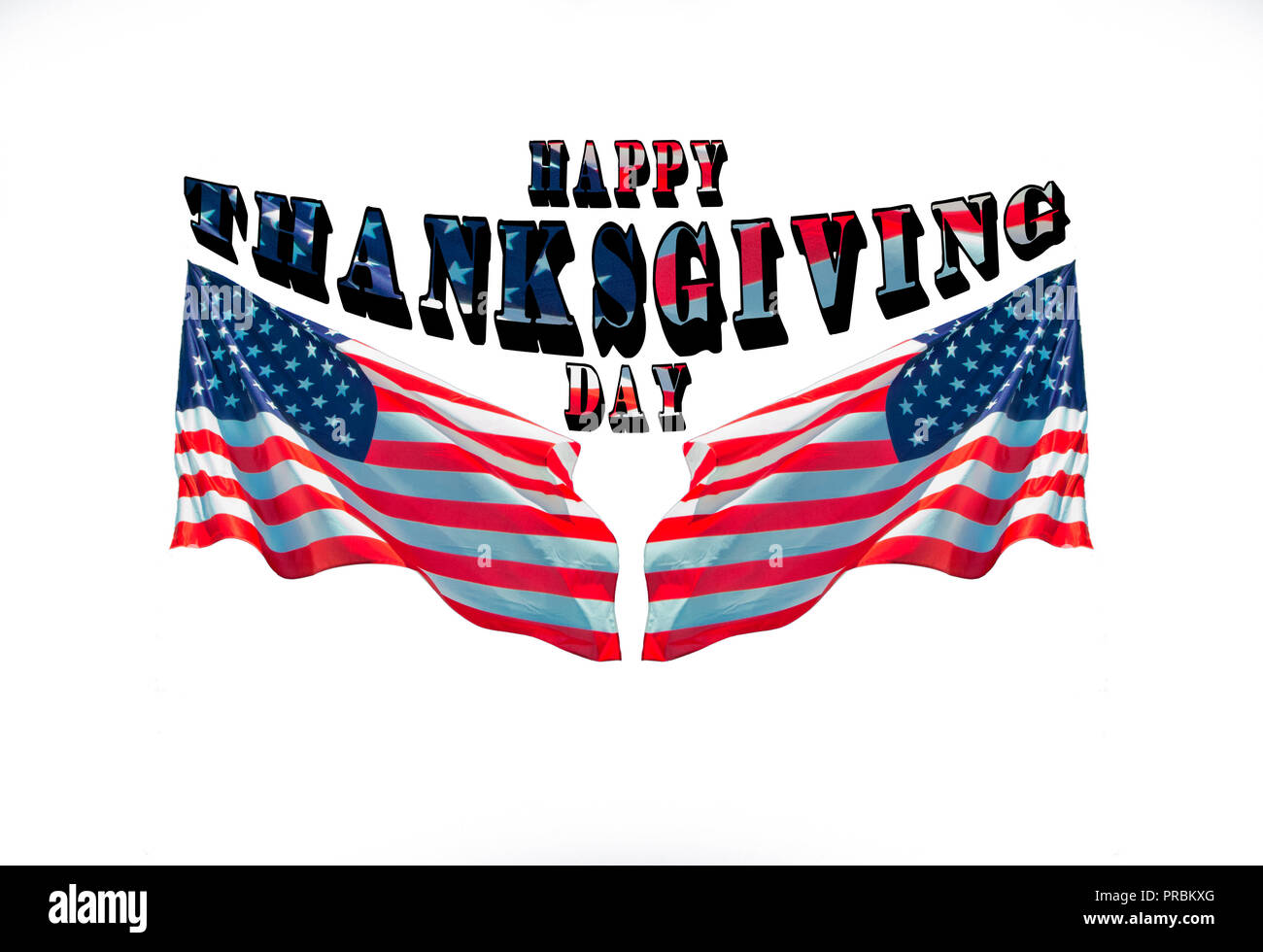 Happy Thanksgiving day journée avec deux drapeaux américains, usa journée traditionnelle Banque D'Images