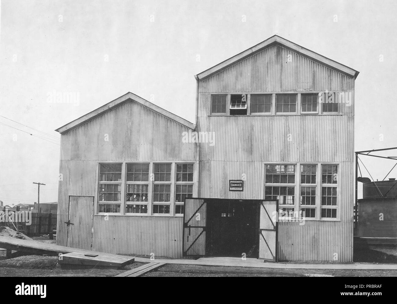 Développement de l'hélium travaillent sous la direction du Bureau des mines. Bâtiment du séparateur, North Fort Worth, Texas Banque D'Images