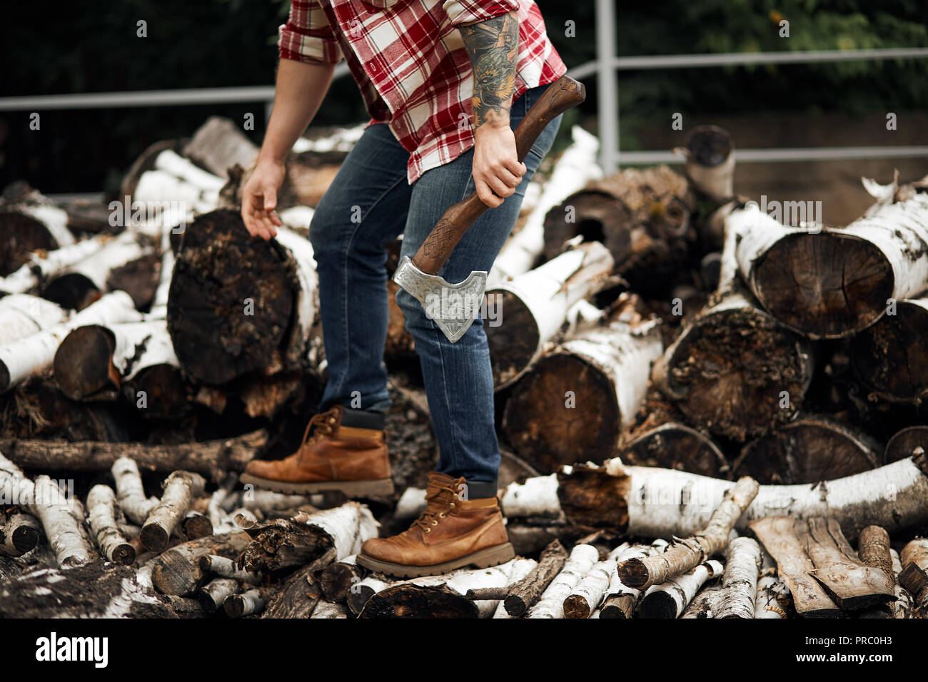 Mohawk barbu choise pour bois de cheminée Banque D'Images