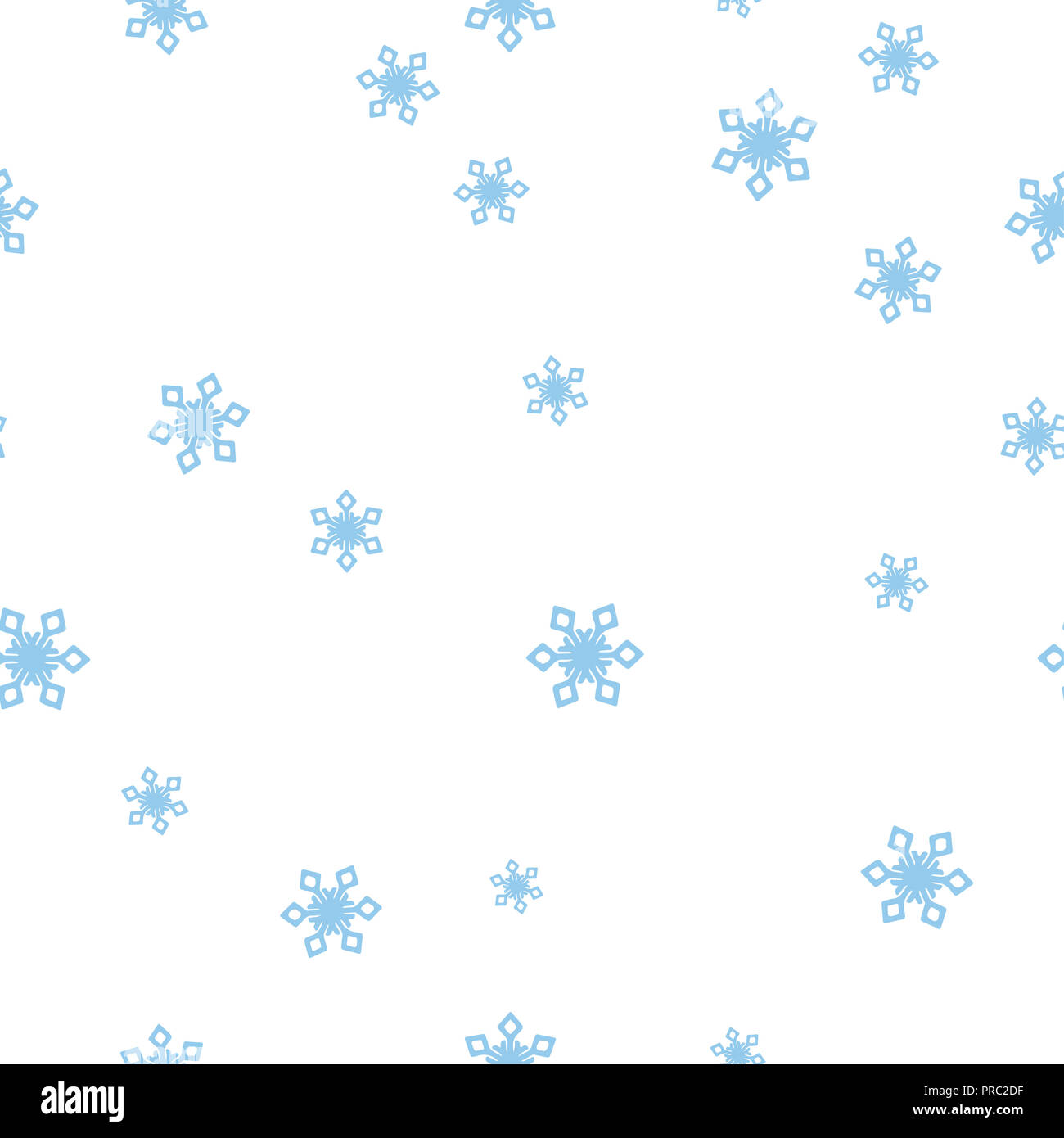 Flocons bleu motif transparent. Isolé sur un fond blanc. illustration. Banque D'Images