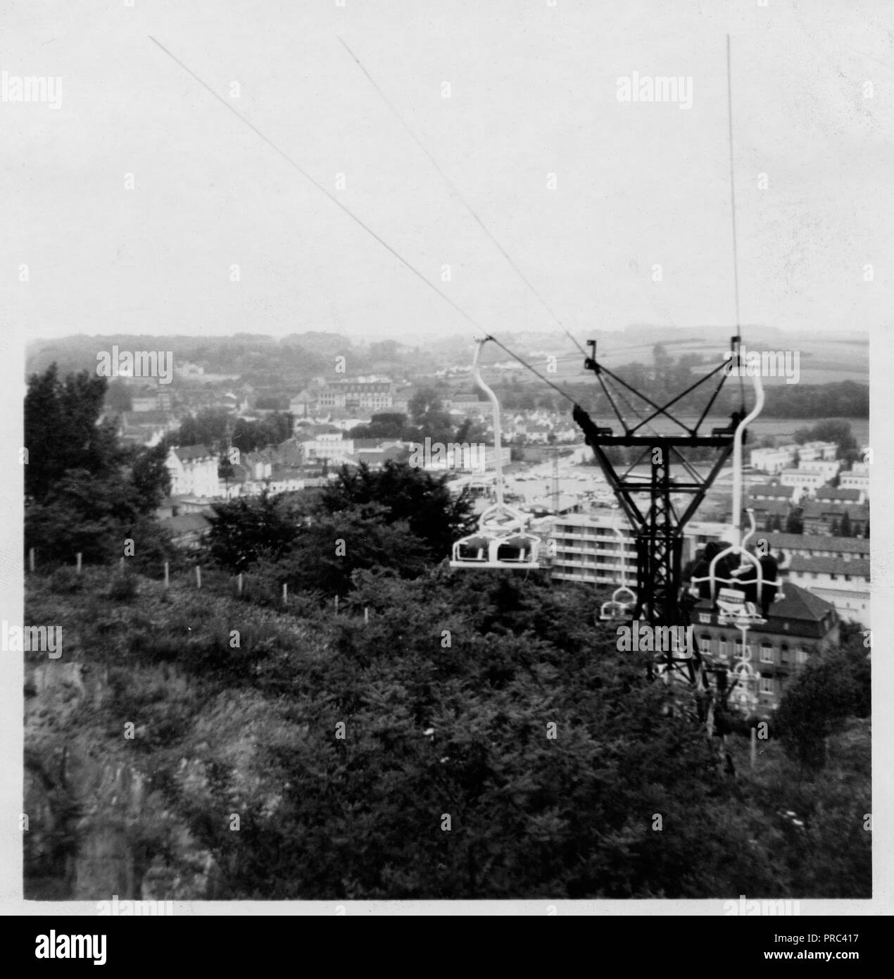 Valkenburg aan de Geul dans la province néerlandaise du Limbourg du sud-est vue du télésiège du 1962 Banque D'Images