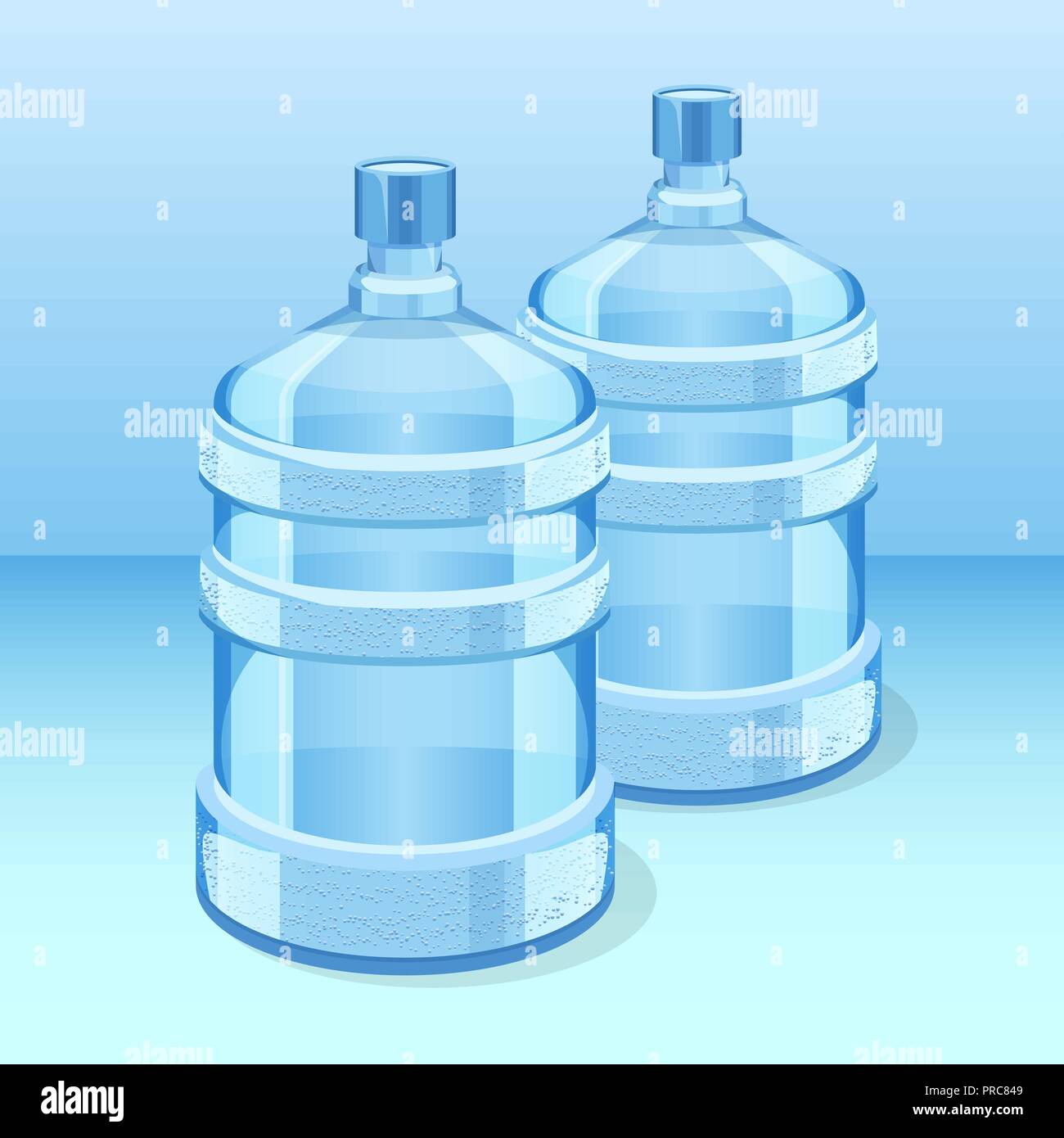 Deux bouteilles en plastique réaliste pour l'office de refroidisseur d'eau Illustration de Vecteur