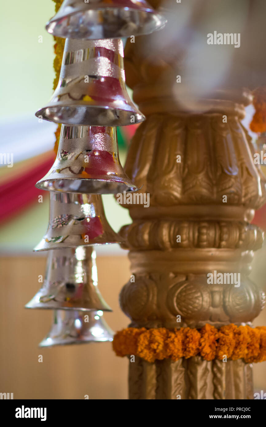 Décoration lors d'une célébration de mariage indien du sud de l'Inde Banque D'Images