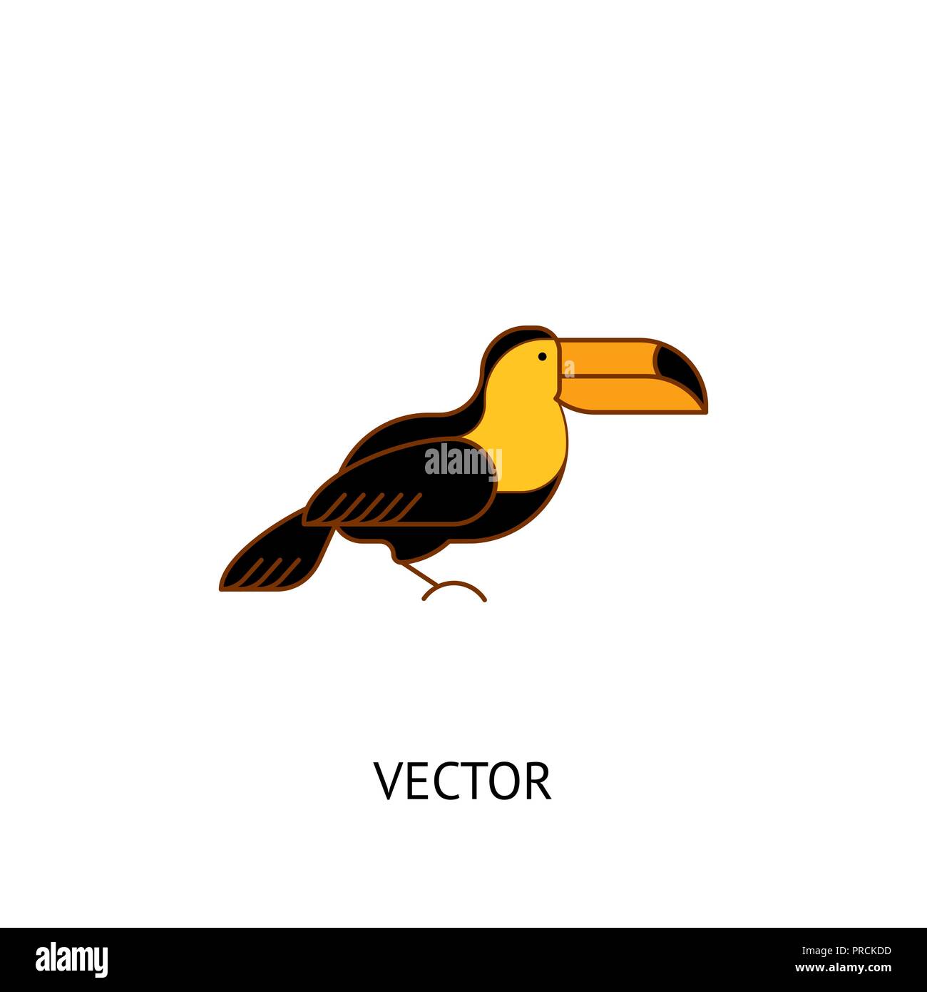 L'icône d'oiseaux Toucan Illustration de Vecteur