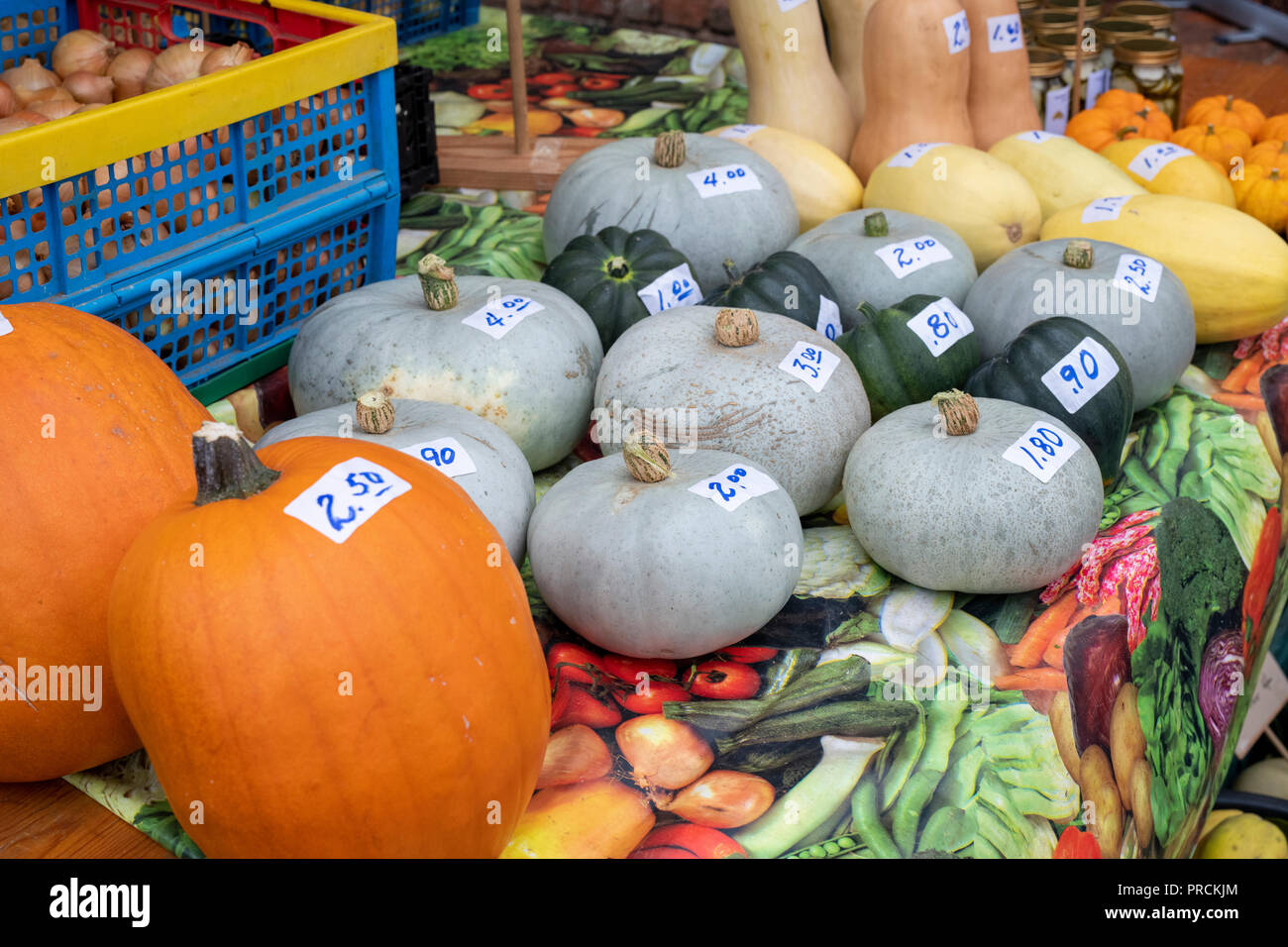 Citrouille, courge courge et affichage à Daylesford Organic farm shop festival d'automne. Daylesford, Cotswolds, Gloucestershire, Angleterre Banque D'Images