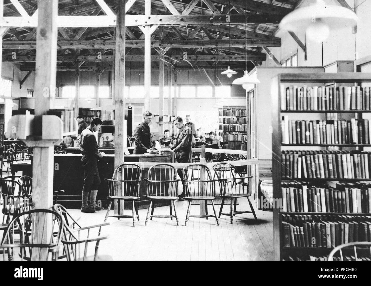 1918 - Charge 24, Bibliothèque, Camp Dix, New Jersey Banque D'Images