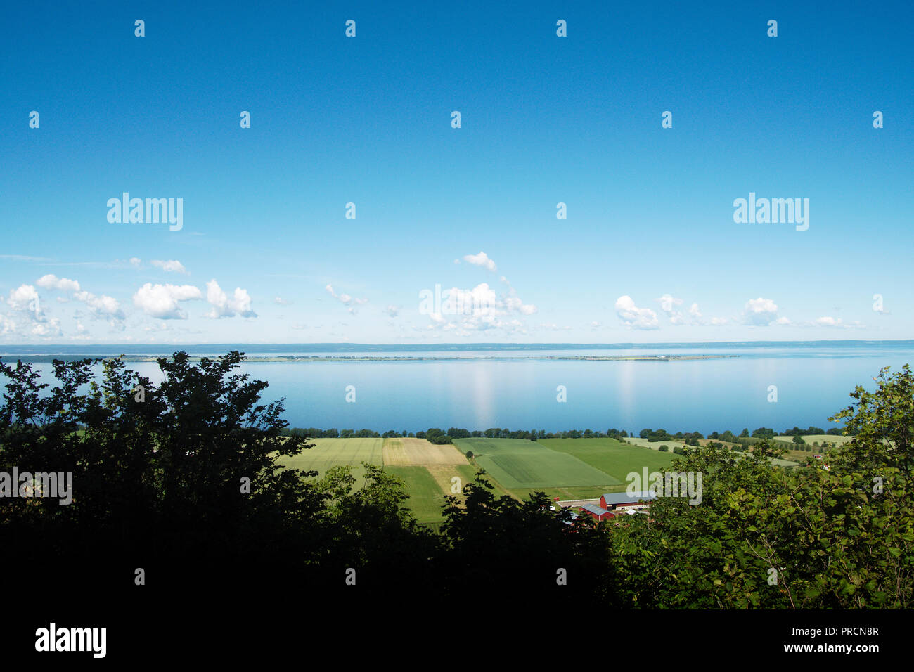 Une vue imprenable de la Brahehus au lac Gränna, Suède. Banque D'Images