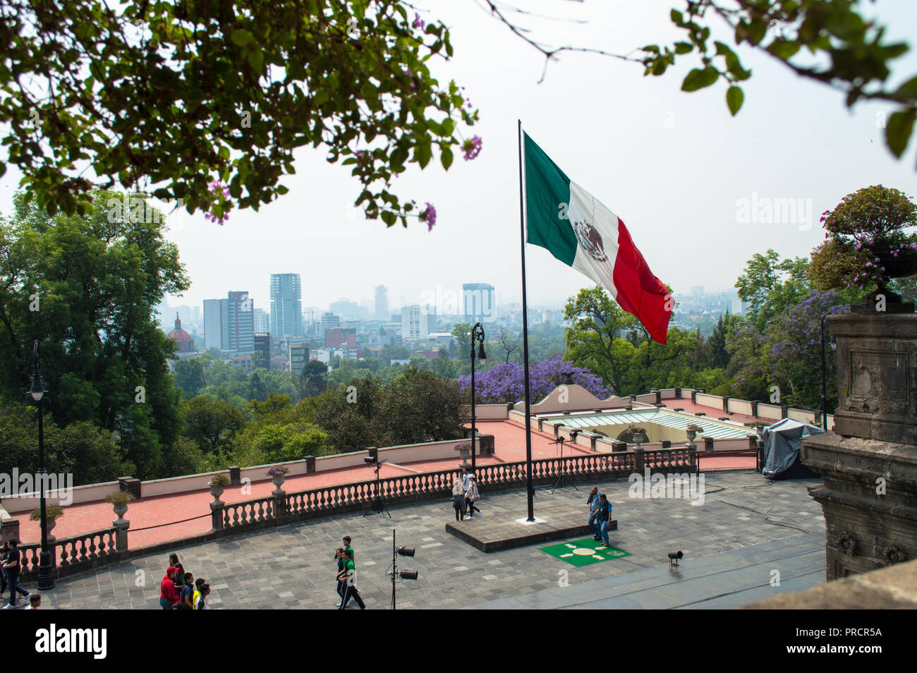 Mexico vue depuis le haut de le château de Chapultepec. La ville de Mexico. Banque D'Images